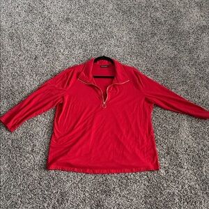 Red Quarter-Zip Pullover —Never worn